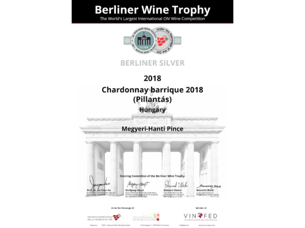 Pillantás Chardonnay 2018 Berliner Wine Trophy 2021 silver medal